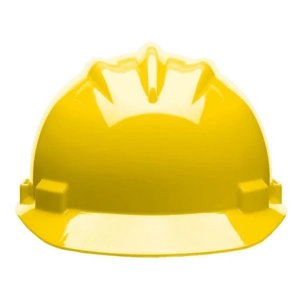 BULLARD AP-4PT SAFETY HELMET, VINYL BROW PAD, YELLOW, 2-PT CHIN STRAP