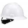 MSA V-GARD HELMET WITH RATCHET SUSPENSION, WHITE – COMFORT & SAFETY