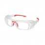SRX WORKSAFE VECTOR E3062, FROSTED CLEAR FRAME, RED TIP NOSEPAD, CLEAR HARD-COATED LENS