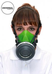 BLS SGE46 GREEN COLOUR SILICONE RUBBER HALF MASK [1PCS/BOX, 8PCS/CARTON]