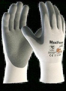 ATG MAXIFOAM 34-800 SAFETY GLOVES CUT LEVEL A, KNITWRIST FINGER COATED, 24CM GREY