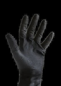 BLACK DISPOSABLE NITRILE GLOVES - 9