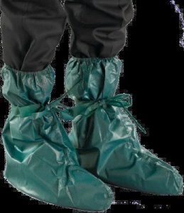 ANSELL 4000 MODEL 406 GREEN CHEMICAL OVERBOOTS WITH MULTI-LAYER BARRIER FABRIC