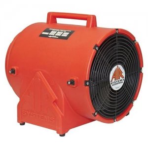 AIR SYSTEMS CVF-12AC50 AXIAL FAN 220VAC, 50 HZ WITH 25 FOOT DUCT CANISTE