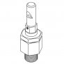 AIR SYSTEMS PNEUMATIC LOW PRESSURE ALARM WHISTLE 1/4 MPT BASE, ALARM SET @ APPROX 500PSI