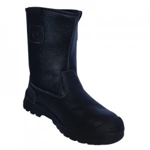 BATA LUNAR GLADSTONE BLACK SPLIT LEATHER, RIGGER BOOT, S1P (988-8003)
