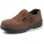 (DSH) KINGS KP909KW BROWN NUBUCK LEATHER T-STRAP BUCKLE SLIP-ON SHOE