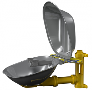 BRADLEY WALL MOUNTED EYE WASH STATION WITH S/S BOWL (SS304) AND DUST COVER, GALVANISED STEEL PIPING