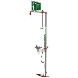 HUGHES COMBINATION SAFETY EYE WASH & SHOWER, 316L STAINLESS STEEL