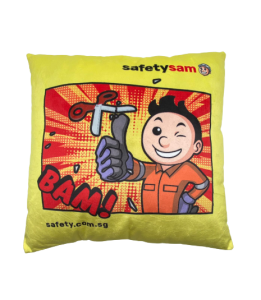 SAFETYSAM CUSTOMISED YELLOW PILLOW CUSHION 100%, KNIT WOVEN (40*40CM)