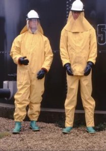 RESPIREX CHEMICAL PROTECTIVE YELLOW NEOPRENE JACKET COMPLETE WITH NEOPRENE GLOVES