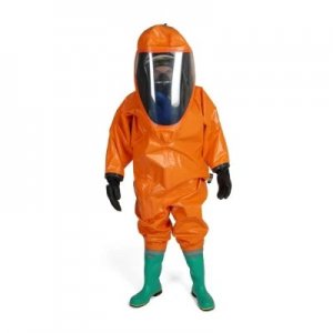 RESPIREX GTB REUSABLE GAS TIGHT SUIT IN RXCL158 VITON SZ X-LARGE-, C/W GLOVE & BOOTS