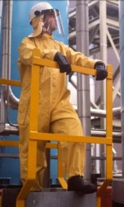 RESPIREX YELLOW NEOPRENE CHEMICAL PROTECTIVE BIB TROUSERS WITH VELCRO TABS