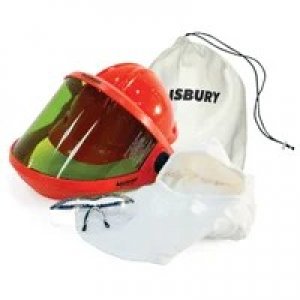 SALISBURY 10 CAL/CCM2 ARG SHIELD WITH CHIN CUP,BRACKET&FRONT BRIM,HARD HAT