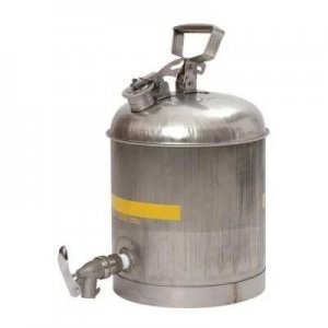 EAGLE SAFETY FAUCET CANS 5 GAL, STAINLESS W/SS ECO FAUCET W/TEFLON GASKET