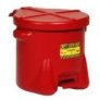 EAGLE CAN526-RD 10 GAL POLY OILY WASTE CAN WITH FOOT-OPERATED LID (FM APPROVED)