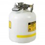 JUSTRITE 5 GALLON, POLYETHYLENE QUICK-DISCONNECT DISPOSAL SAFETY CAN, SS & PP FITTIN FOR 3/8
