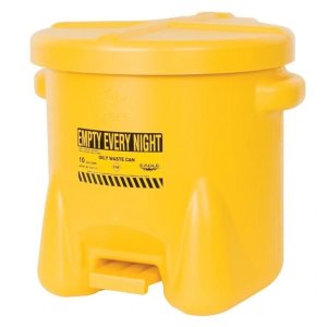 EAGLE 935FLY 10 GALLON HANDS-FREE SELF-CLOSING PLASTIC OILY WASTE CAN