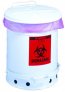 JUSTRITE 05930R BIOHAZARD WASTE CAN WITH FOOT OPERATED SELF-CLOSING LID, 10 GALLON