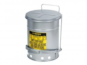 JUSTRITE 09304 10-GALLON OILY WASTE CAN WITH SOUNDGARD™ SELF-CLOSING LID