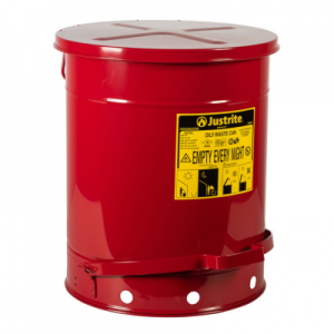 JUSTRITE 09508 53L HANDS-FREE OILY WASTE CAN WITH SOUNDGARD™