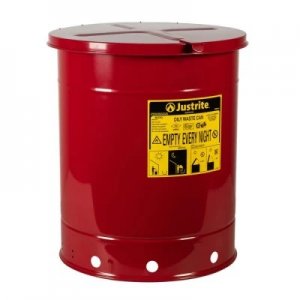 JUSTRITE 09510 53L OILY WASTE CAN WITH FIRE-RISK REDUCTION LID