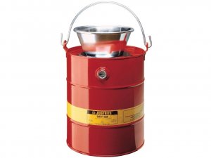 JUSTRITE 10905 5 GALLON STEEL DRAIN CAN WITH FLAME ARRESTER