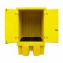ROMOLD BB1HCS 1 IBC COVERED SPILL PALLET - STEEL COVER - PE PALLET 1100 LITER SUMP