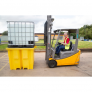 ROMOLD BUND PALLET WITH 4 WAY ENTRY FOR 1 X 1000LTR IBC, 1150LTR BUND, YELLOW