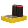 ROMOLD SPILL TRAY SUITABLE FOR 4 X 25LTR CANS, 100LTR BUND, YELLOW