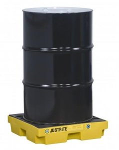 JUSTRITE 1 DRUM ECOPOLY BLEND ACCUMULATION CENTERS (RECYCLED CONTENT), YELLOW
