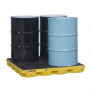 JUSTRITE 4 DRUM ECOPOLY BLEND ACCUMULATION CENTERS (RECYCLED CONTENT 100%), YELLOW