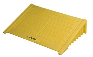 JUSTRITE 4 DRUM SQUARE ECOPOLY BLEND PALLET RAMP, YELLOW