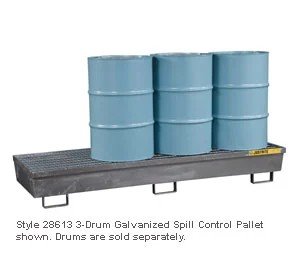 JUSTRITE 4 DRUM STEEL PALLET SQ GALVANIZED