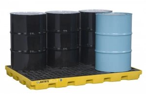 JUSTRITE 6 DRUM ECOPOLY BLEND ACCUMULATION CENTER (RECYCLED CONTENT 100%), YELLOW