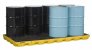 JUSTRITE 8 DRUM ECOPOLY BLEND ACCUMULATION CENTERS (RECYCLED CONTENT), YELLOW