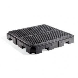 PIG PALLET SPILL H/D CONTAINMENT BLACK - WITH DRAIN
