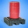 PIG POLY SPILL CONTAINMENT PALLET BLACK W/DRAIN 1-DRUM EA