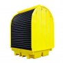 ROMOLD HARD COVERED BUND PALLET, 4 X 205LTR DRUMS, ALUMINIUM DOOR, 410LTR BUND, YELLOW