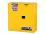 JUSTRITE 30 GAL SURE-GRIP EX YELLOW FLAMMABLE CABINET, MANUAL CLOSE, 2 DOOR, WITH PEDAL HANDLE