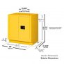 JUSTRITE 883000 FM APPROVED UNDER FUME HOOD FLAMMABLE SAFETY CABINET, 19 GAL