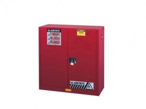 JUSTRITE 893031 40 GALLON 2 DOOR SELF CLOSE FM APPROVED PAINT SAFETY CABINET