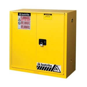 JUSTRITE 893080 30 GALLON FLAMMABLE SAFETY CABINET WITH SELF-CLOSING FIRE PROTECTION