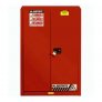 JUSTRITE 894521 45 GALLON 2 DOOR SELF CLOSE FIRE RESISTANT FLAMMABLE SAFETY CABINET WITH 2 SHELVES