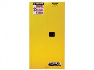 JUSTRITE 896020 60 GALLON 2 DOOR SELF CLOSING FM APPROVED FLAMMABLE SAFETY CABINET