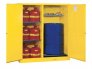 JUSTRITE 899260 115 GALLON FLAMMABLE LIQUID DRUM SAFETY CABINET WITH SELF-LATCHING FIRE PROTECTION