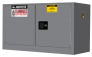 JUSTRITE SURE-GRIP® EX PIGGYBACK FLAMMABLE SAFETY CABINET, 17 GALLON, 2 MANUAL CLOSE DOORS, GRAY