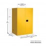 JUSTRITE 899003 FM APPROVED 90 GAL FLAMMABLE SAFETY CABINET WITH 2 SHELVES AND MANUAL CLOSE DOORS