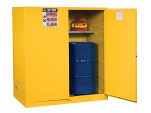 JUSTRITE 899100 110 GALLON FLAMMABLE DRUM SAFETY CABINET WITH OSHA COMPLIANCE