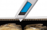 MARTOR SECUNORM 500, DOUBLE-SIDED SLIDER 9MM WITH ROUNDED TRAPEZOID BLADE NO. 65232, SILVER/BLUE (1 CUTTER/BOX)